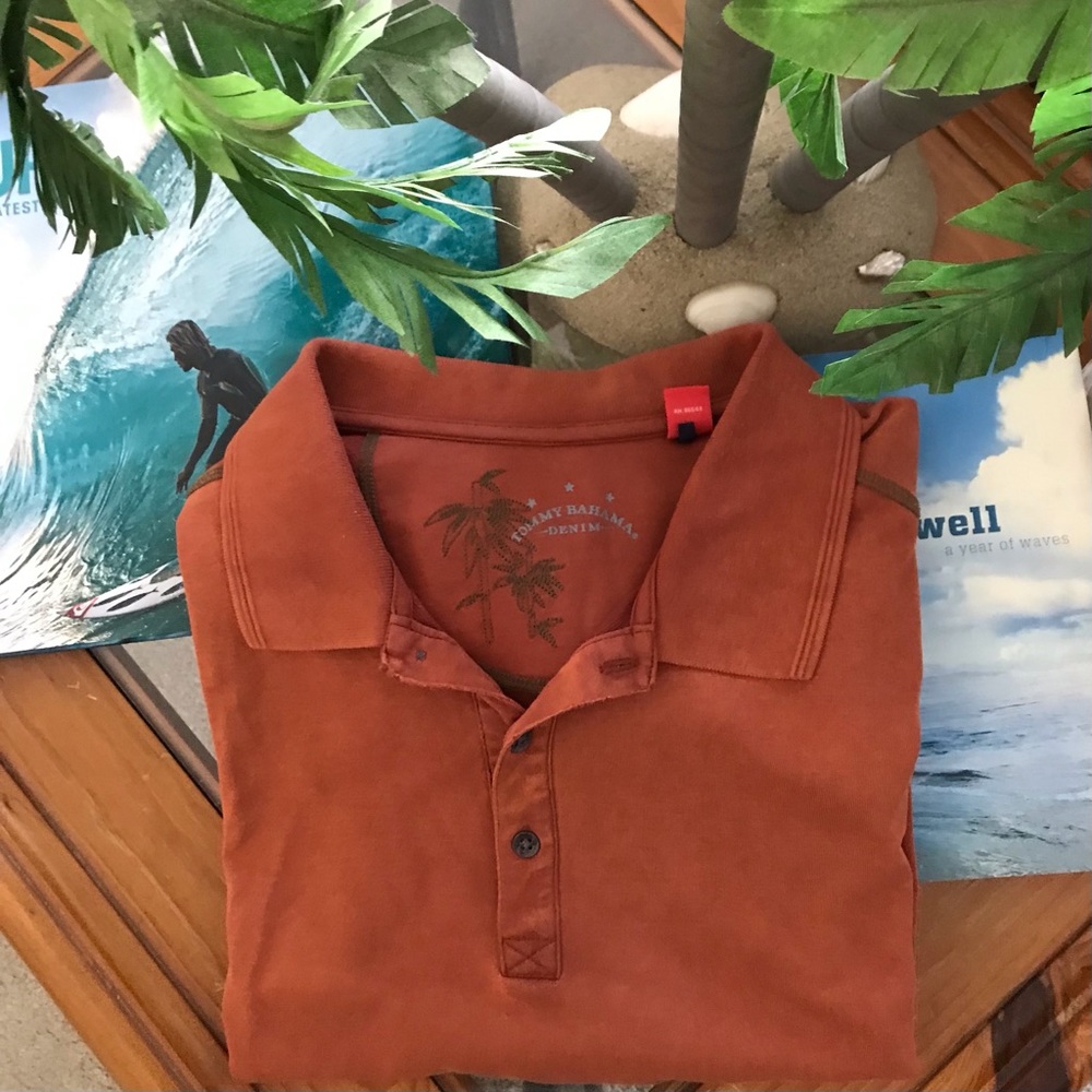 Tommy Bahama, Orange, Polo, XX-Large